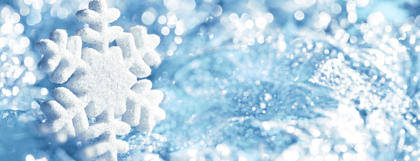 Snowflake Blue Ice, Snow Flake Decoration, Winter Lights Background